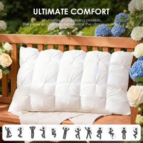 Brushed Twist Pillow, Down Pillow, Down Fiber Two-in-one Pillow,  Double-layer Design, Breathable, OKO-100 Certified (Option: 48X74CM 4pcs)