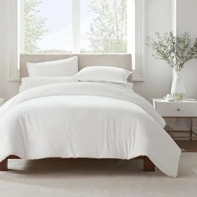 Serta Simply Clean Pleated Duvet cover twin (Color: White, size: Twin)