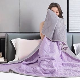 Premium Cotton Summer Comforter - Ultra-Soft All-Season Lightweight Bedding for Throw/Queen/King Size (Color: Purple, size: 100cm x 150cm)